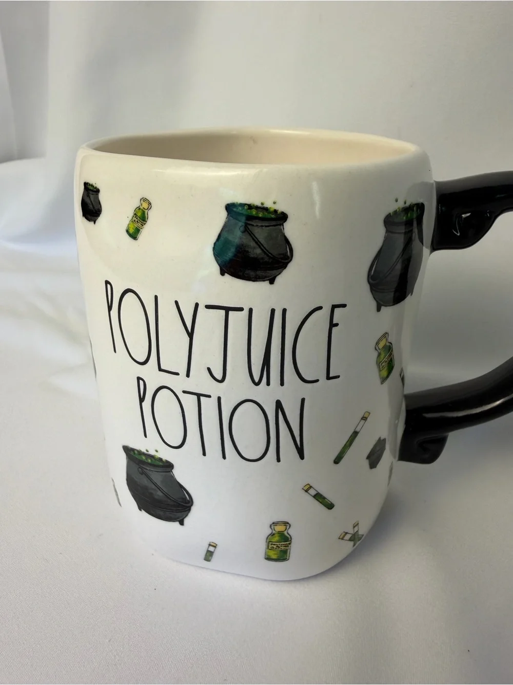 Harry Potter Polyjuice Potion Rae Dunn Ceramic Mug — White with Black Handle